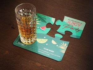 4 db PUZZLE üveg poháralátét készlet 1835117